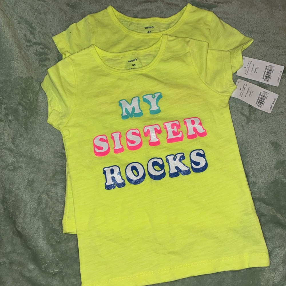Neon ‘My Sister Rocks’ Carters girls shirt